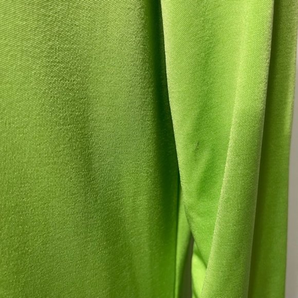 Vintage HALSTON IV Dorian Lime Green Long Sleeved Boat Neck Column Maxi Dress - Picture 14 of 16
